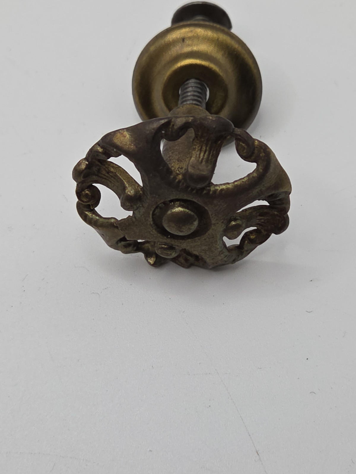 Vintage Ornate Brass Drawer Pulls Set of 3 With Screws