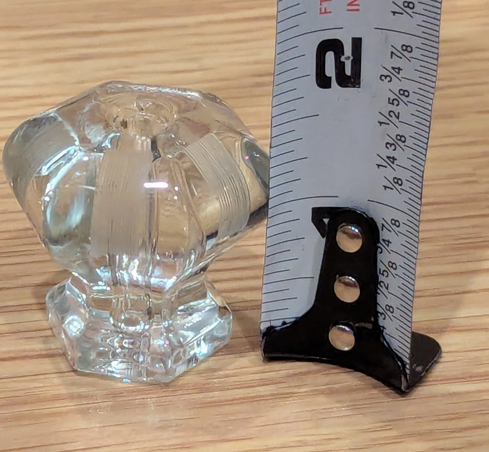 Vintage Clear Glass Door Knobs Drawer Cabinet Pulls Set of 3