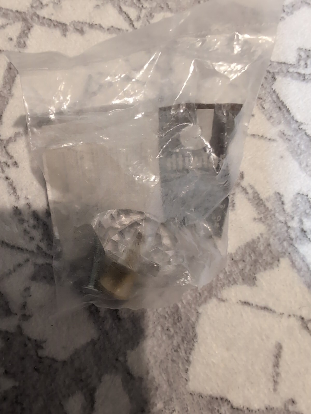 Vintage Belwith Crystal Acrylic Drawer knob faceted round clear brass sealed