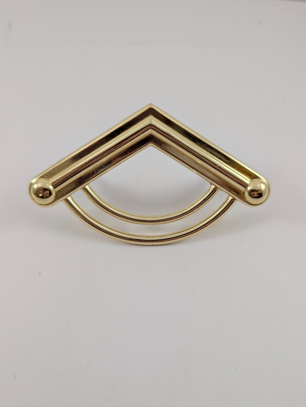 3 Vintage Art Deco Dresser Drawer Pulls Polished Brass Cont. B