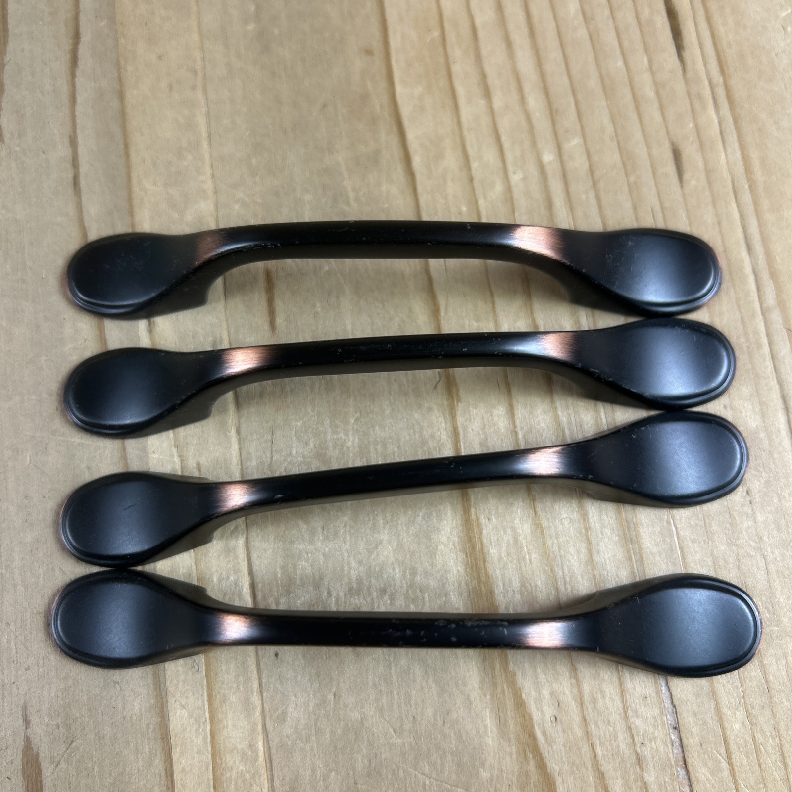 Vintage Drawer Pulls Set Of 8 Black Copper Rub Nickel 5” With New Screws