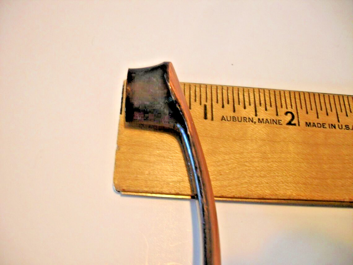 Vintage Nos Copper Flash Curved Drawer Pull Cabinet Door Handle Ajax