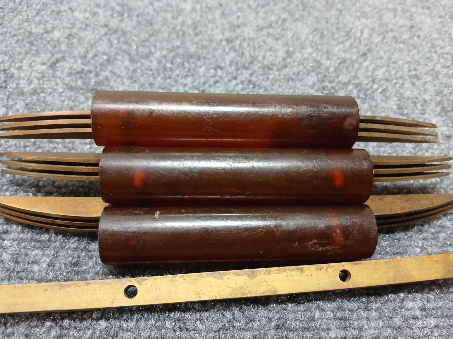 Vintage ANTIQUE Butterscotch Amber Bakelite Drawer Pulls Art Deco Brown