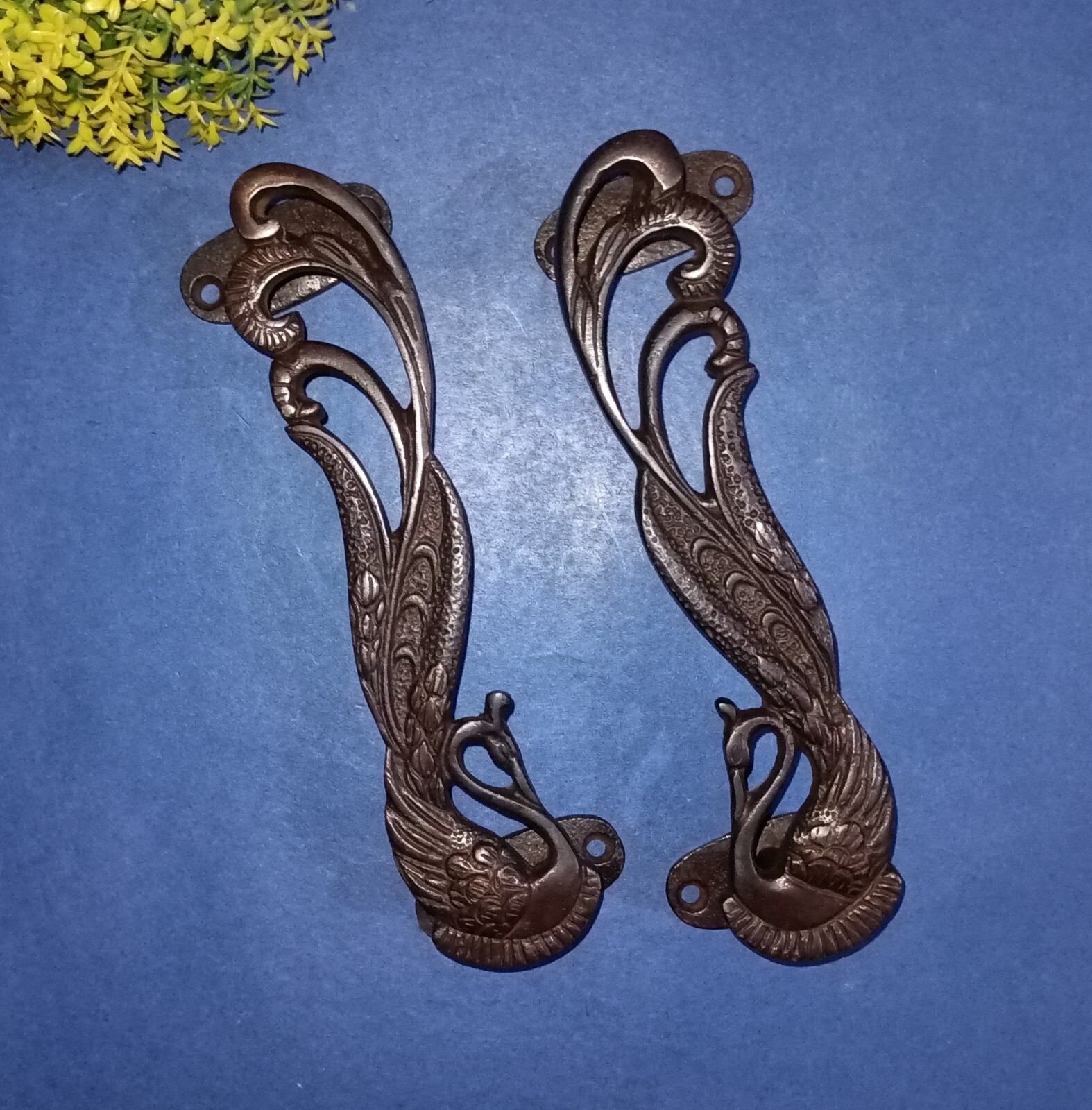 Peacock Design Cupboard Puller Brass Pheasants Bird Theme Door Handle Set AJ103