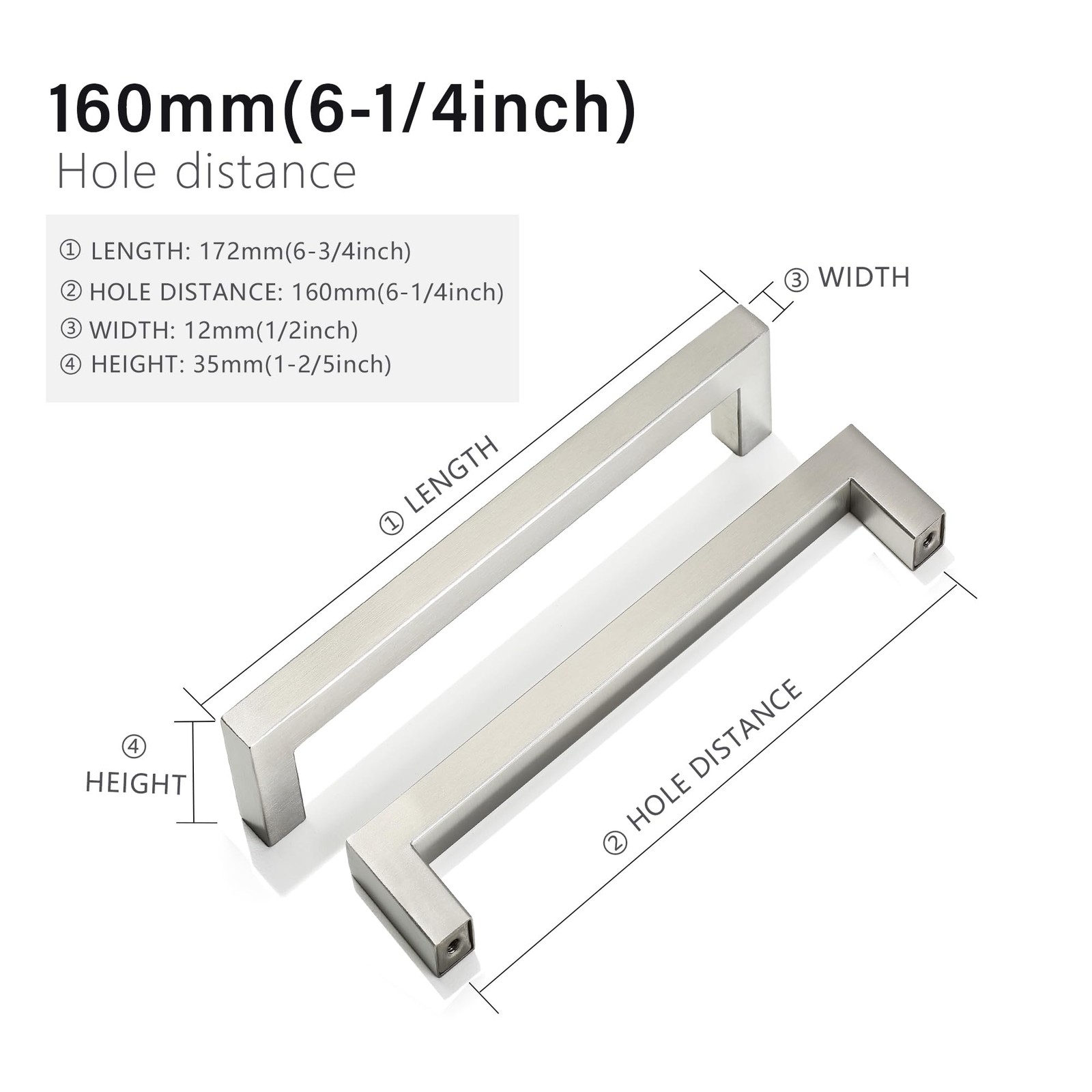 Redunest Cabinet Pulls Brushed Nickel Cabinet Handles Square Drawer Pulls 5