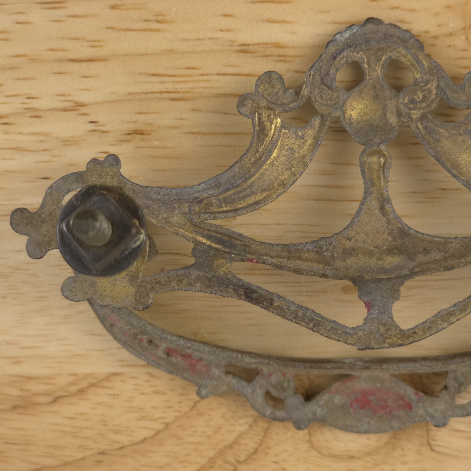 Vintage Brass Drop Bail Handle Drawer Cabinet Pulls Lot of 3 Antique Patina