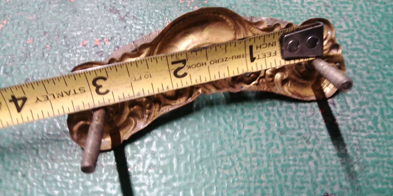 4 Victorian Matching Brass Iron Bail Drop Handle Furniture Pull Hardware 3″ Post