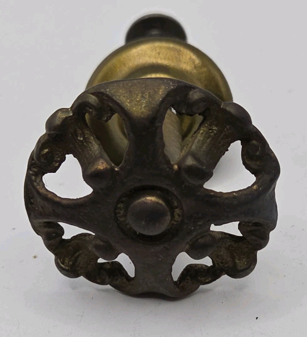 Vintage Ornate Brass Drawer Pulls Set of 3 With Screws