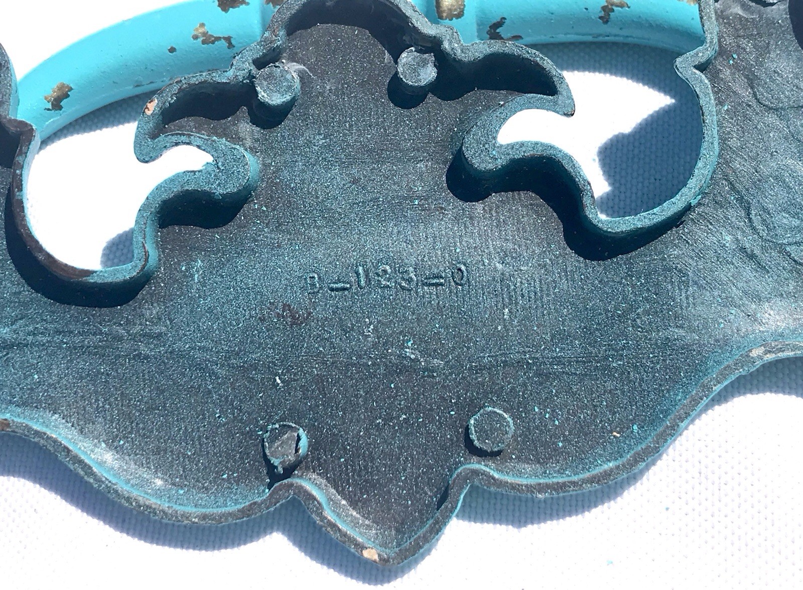 Vtg Turquoise Blue Dresser Desk Cabinet Drawer Pulls 5.5” Set 8 Cottage Western
