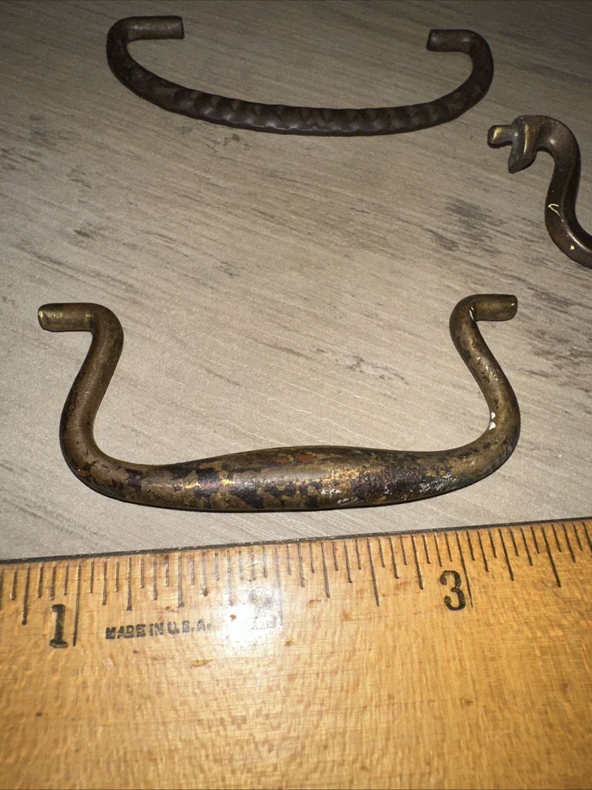 11 Old Drawer Pull Handles Nice Variety, Brass & Steel Vintage