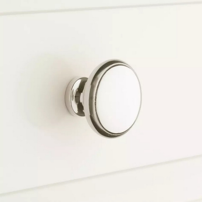 1-1/4″ Nantes Solid Brass Round Cabinet Knob – Polished Nickel