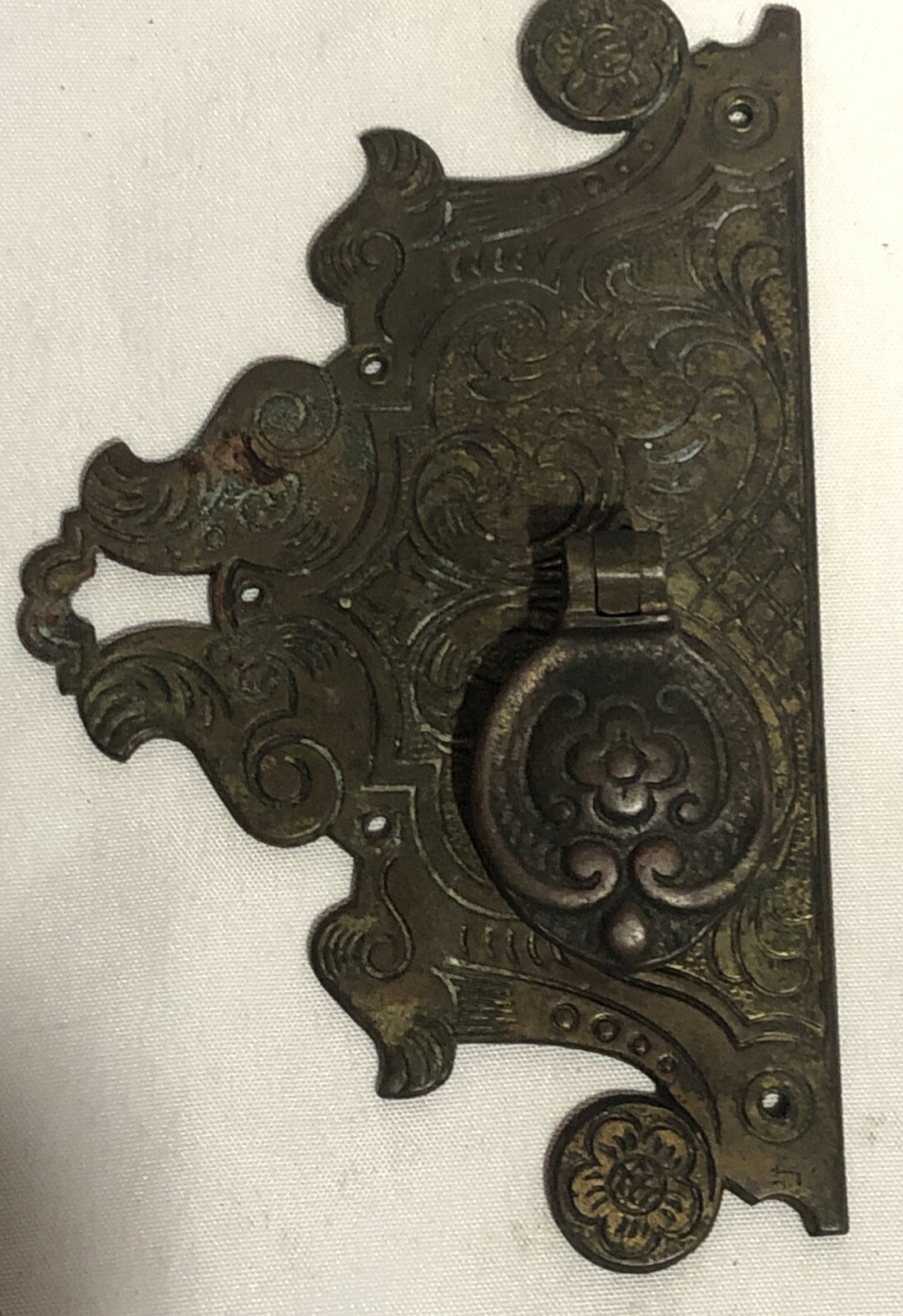 Antique English Brass Drawer Pull Crofts & Assinder /u5a