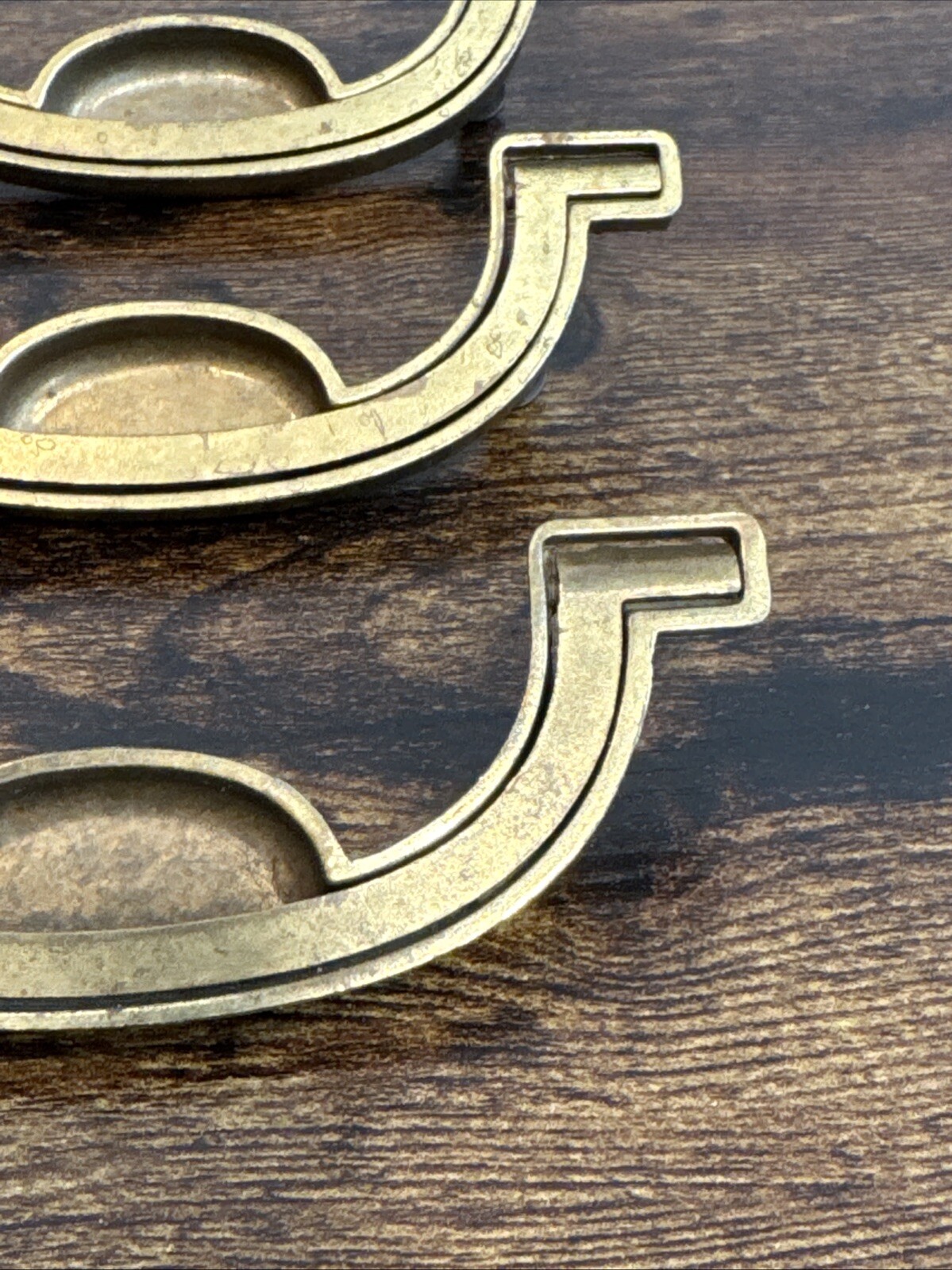DREXEL ACCOLADE Brass Drawer Bail Pulls 6 Handles Campaign KBC N7231 – 3.5” CC