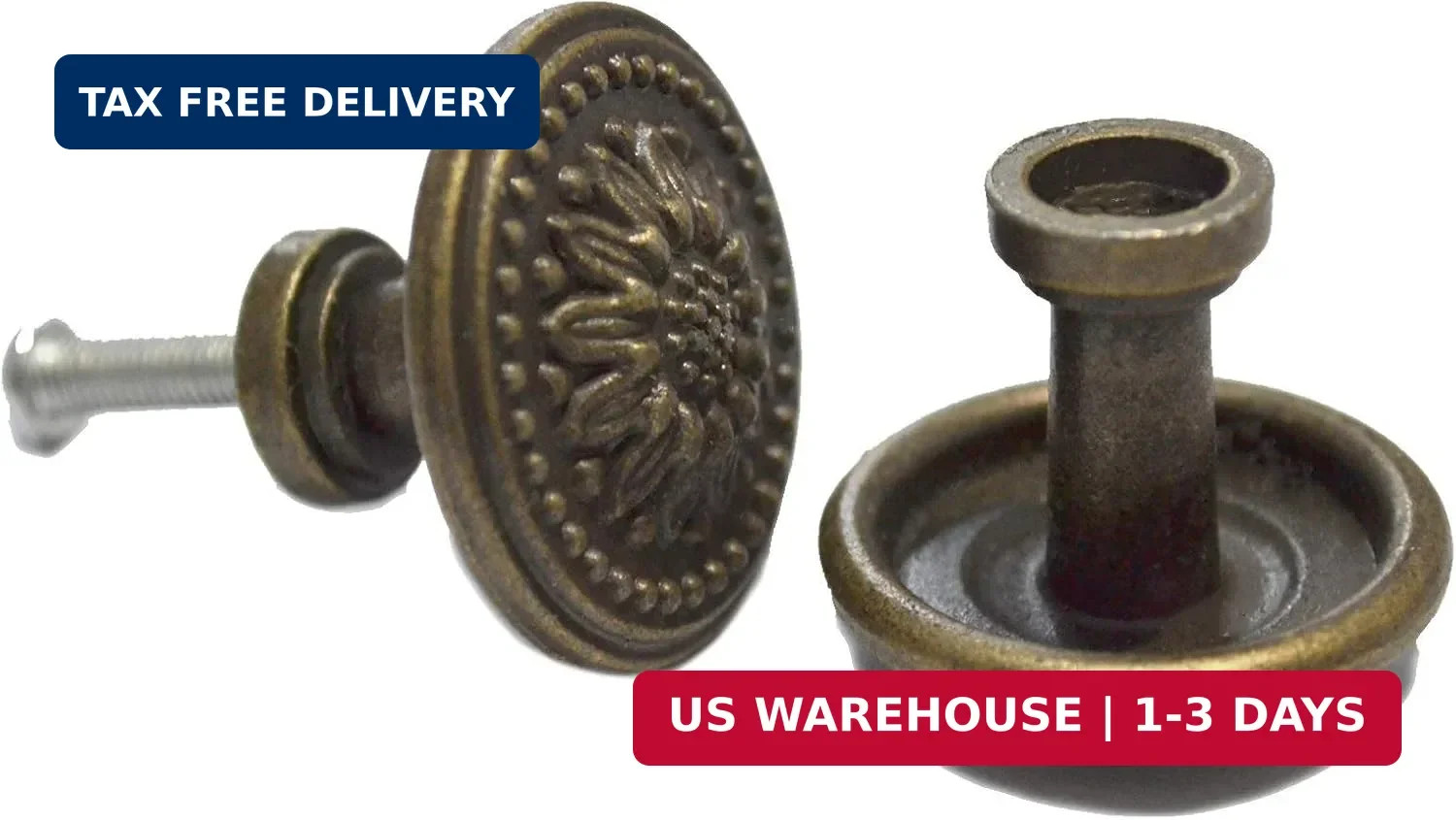 8 Pcs Round Bronze Knobs Antique Drawer Handles Vintage Decorative Floral Pulls