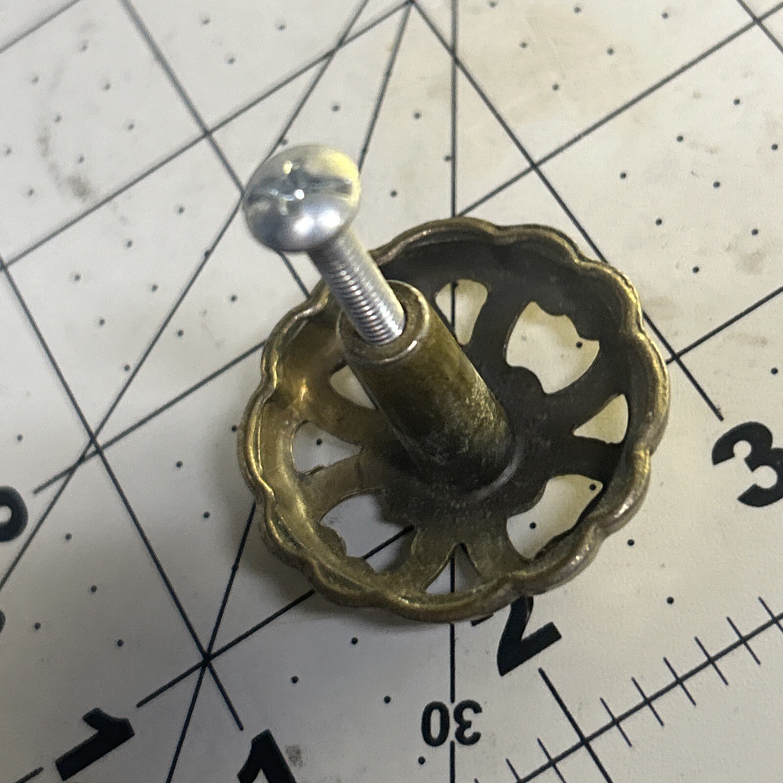vintage MCM brass metal drawer pull. KBC 1993 43829