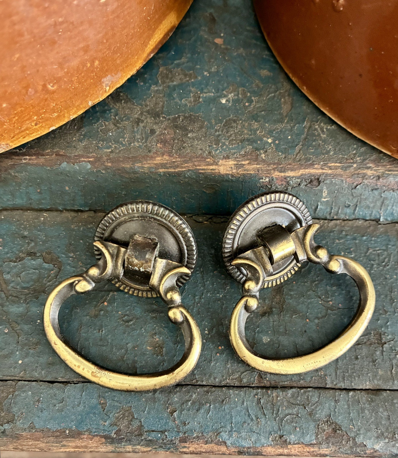 Vintage Drawer Pulls / Traditional Knocker Style Furniture Knobs
