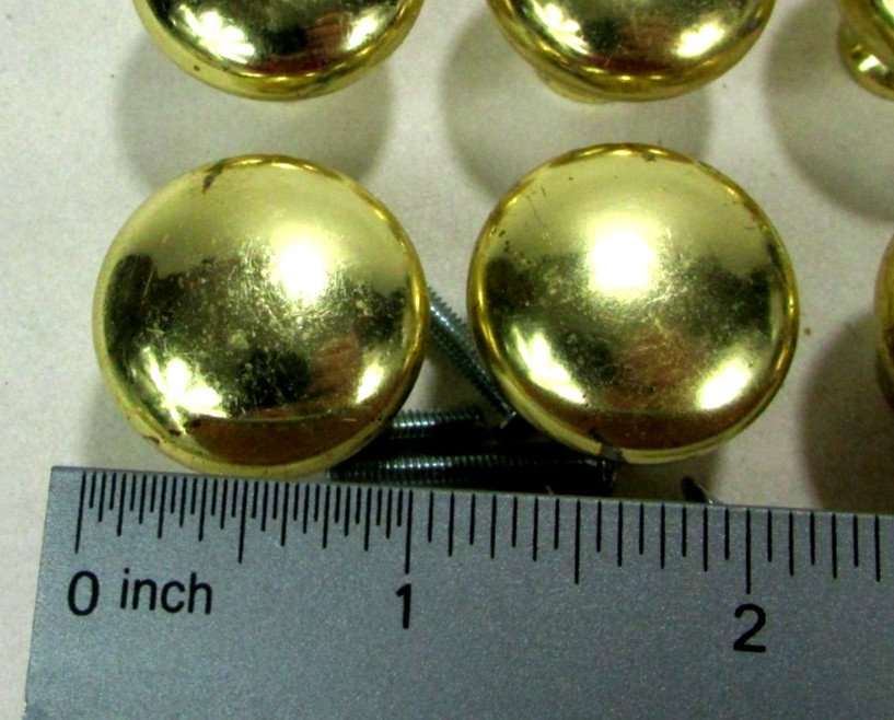 Vtg Gold-Tone Mushroom Style 1″ Round Cabinet Drawer Pulls Knobs Set of 6