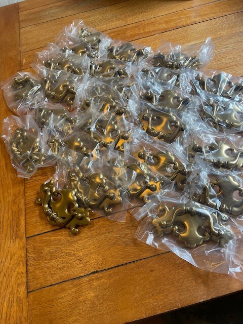 Set of 25 NEW Brass Chippendale Batwing Drawer Hardware Pull 3″ center