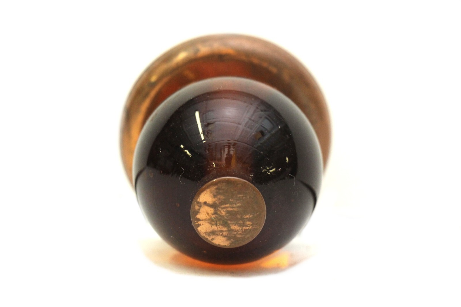 European Brown Glass & Brass 2 in. Drawer Cabinet Knob