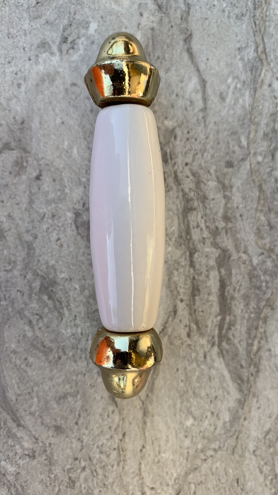 PORCELAIN HANDLES PULLS 4 Brass Handles 5 Pulls LOT OF 9 Mixed White Beige