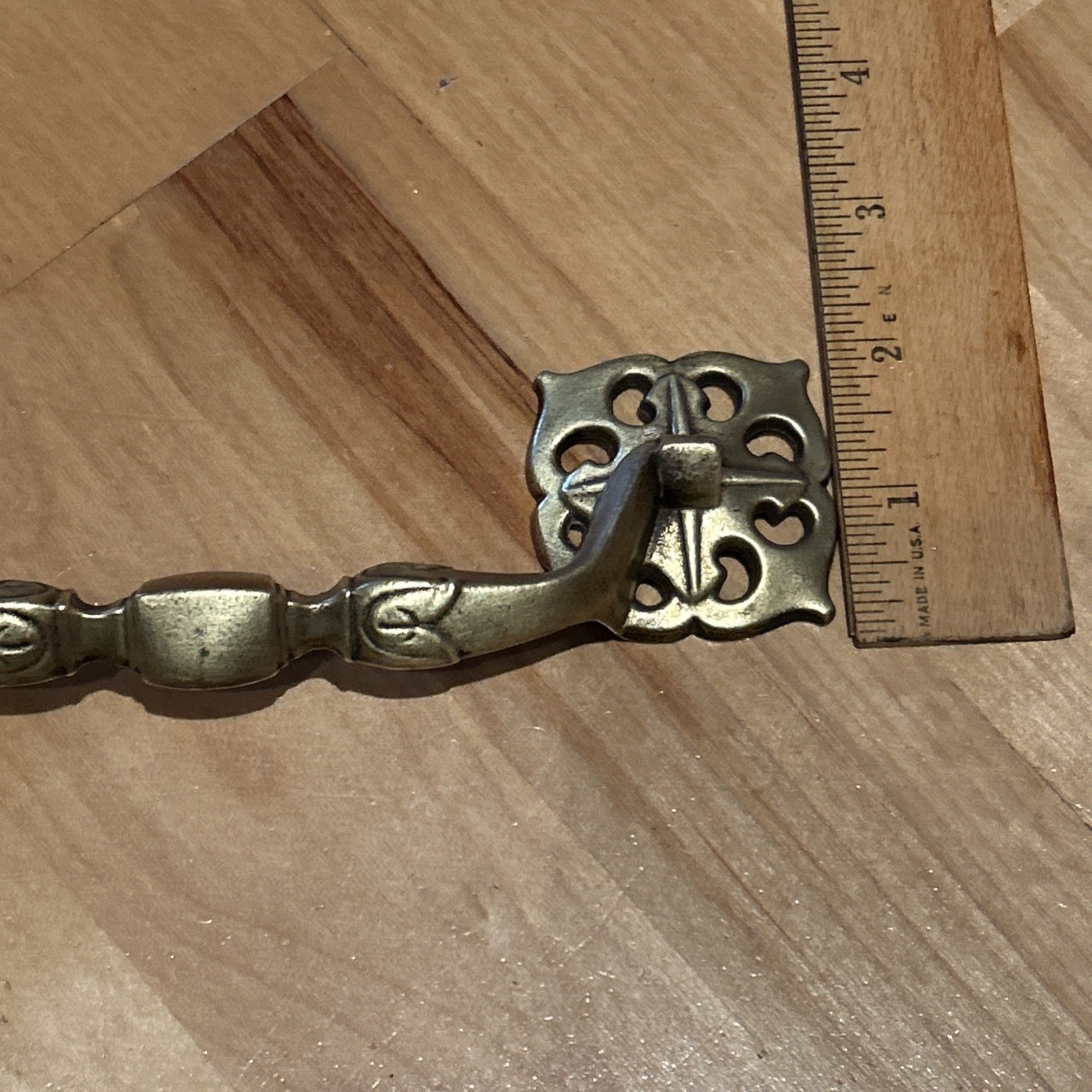 Set 6 Large Vintage 70s Solid Brass Celtic Drawer Handles Pulls 5 5/8” Centers