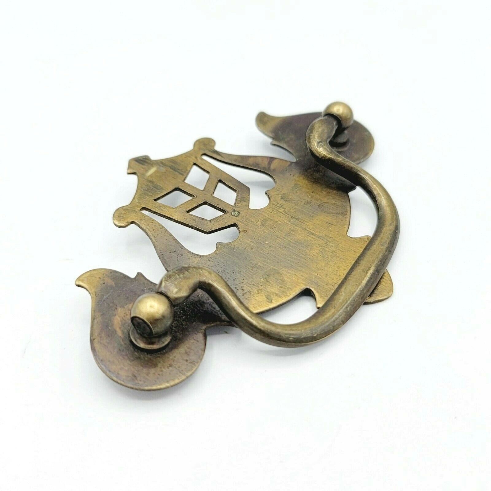 Vintage Steel Drawer Pull Bronze tone Salvage Hardware SINGLE ONLY 3″ 0030