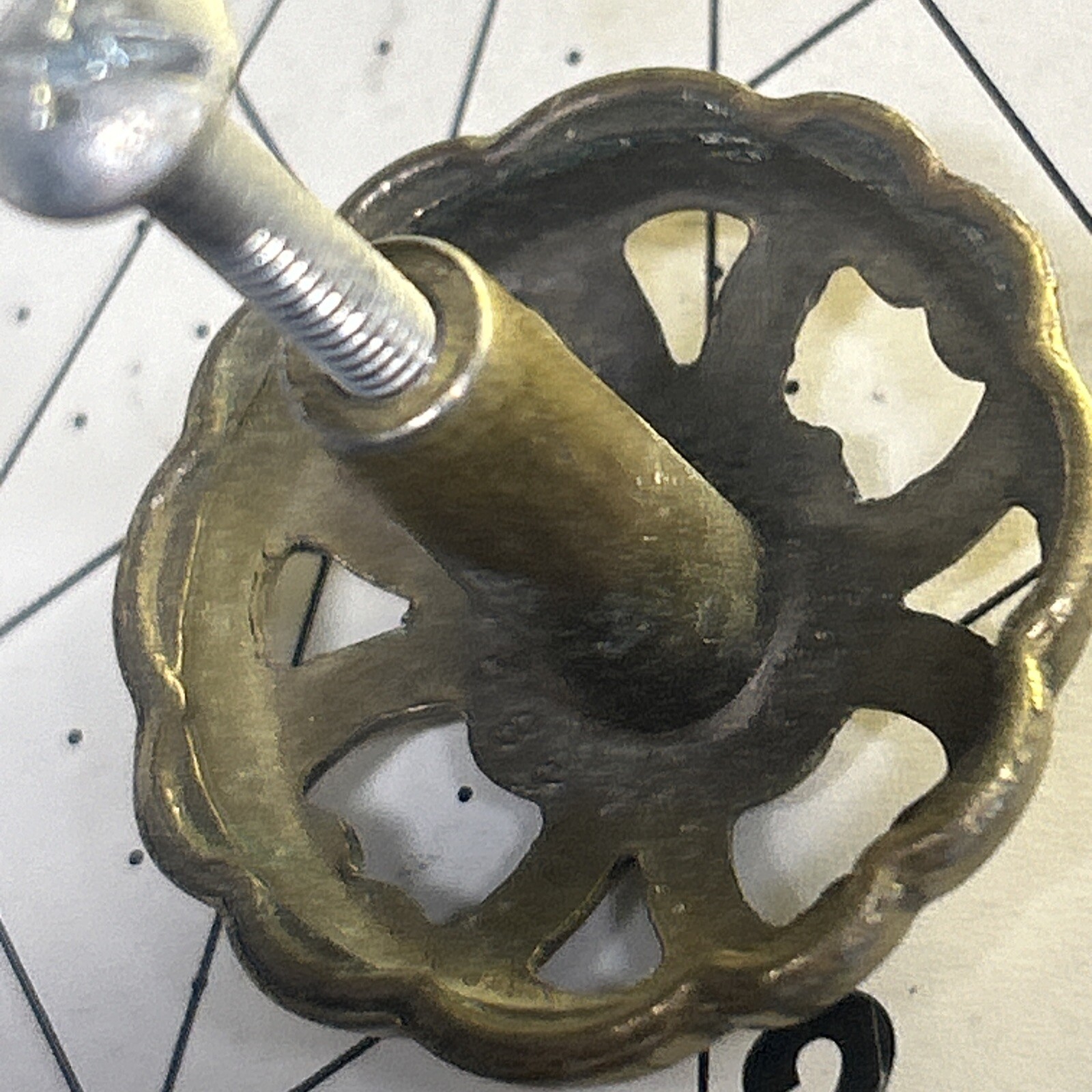 vintage MCM brass metal drawer pull. KBC 1993 43829