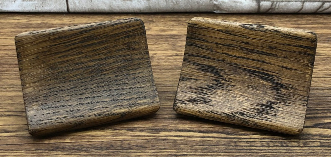 Vintage Pair of Wooden MCM Rectangular Cabinet Pulls Handles 2.75″ #053