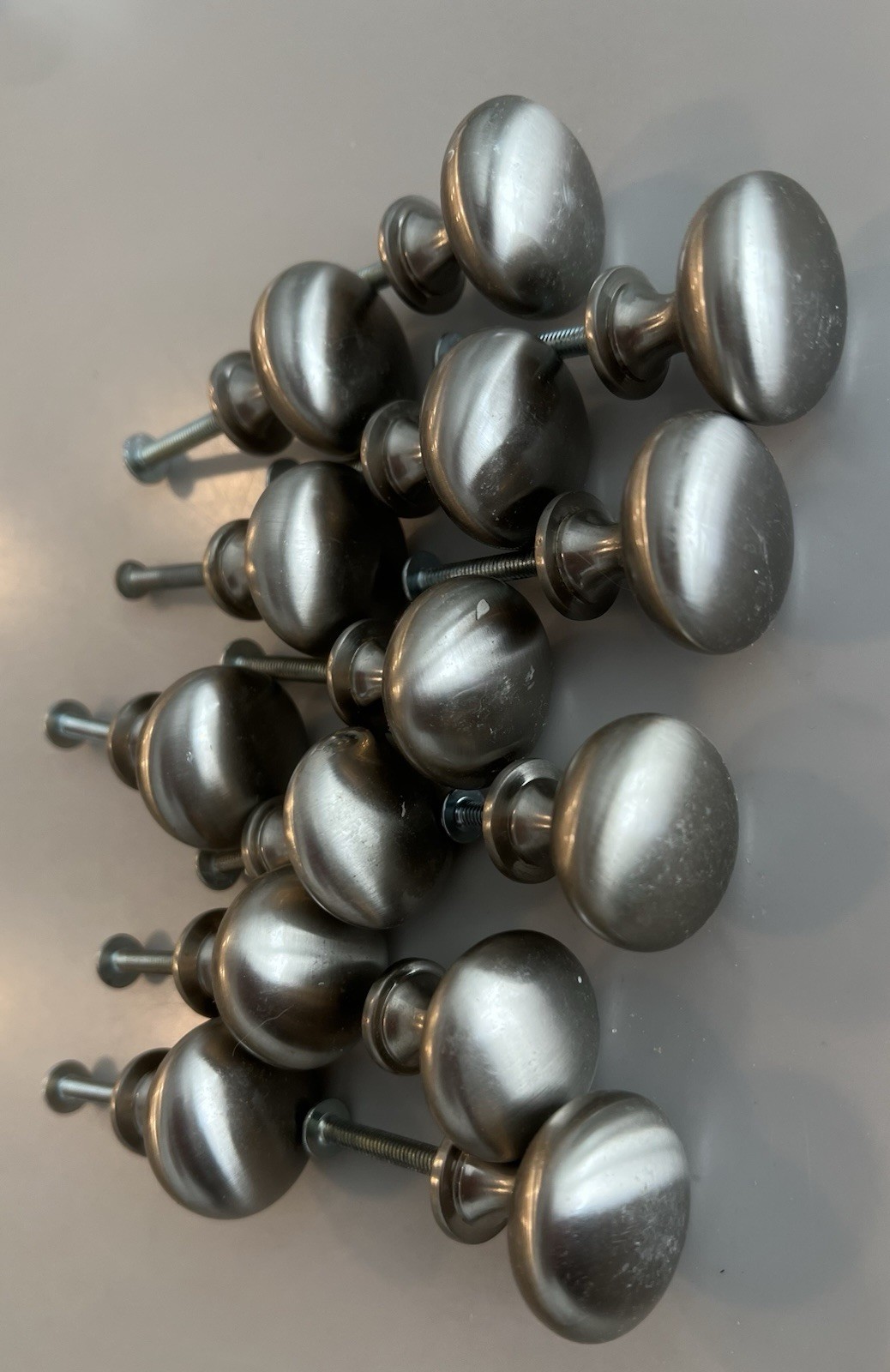 14 pcs Reclaimed Brushed Nickel 1 1/4″ Round Cabinet/Drawer Pull Knobs