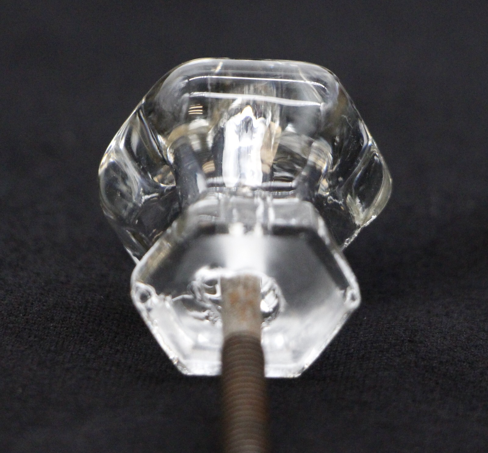Vintage 1 in. Hexagon Clear Glass Drawer Cabinet Knob