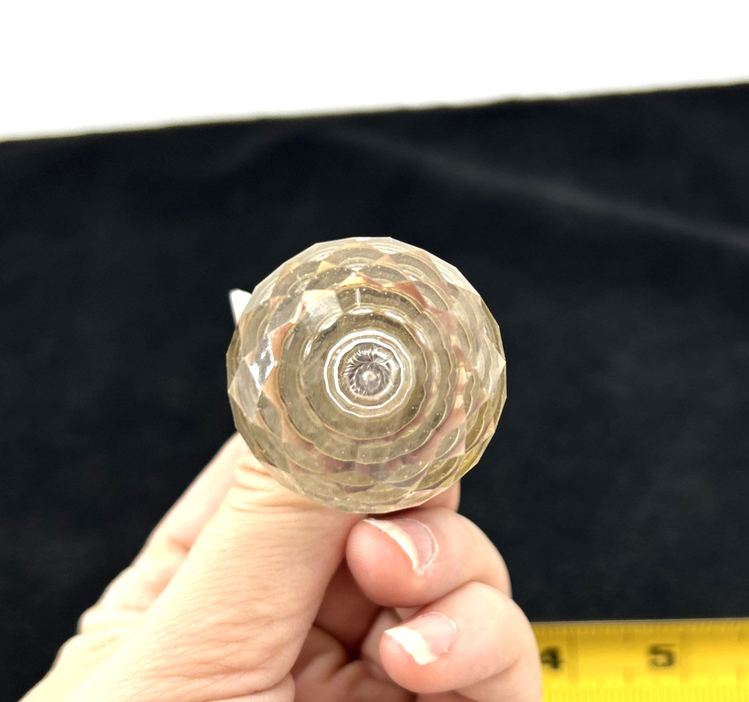 6 Vintage Clear Glass Drawer Cabinet Knob Flower Design Furniture Hardware Pull