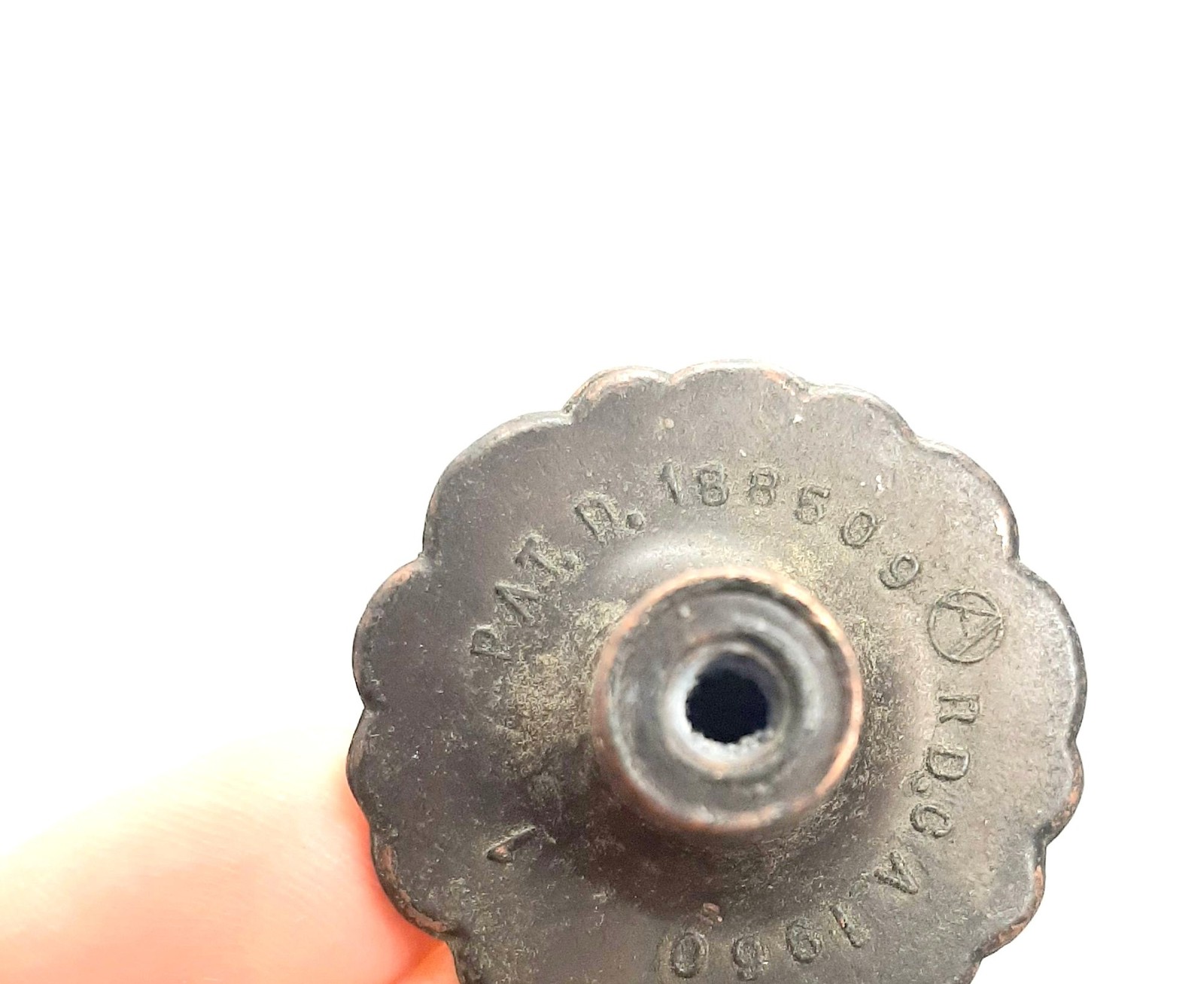 Vintage Round Copper Knob Floral Handle Ornate Design Hardware Solid