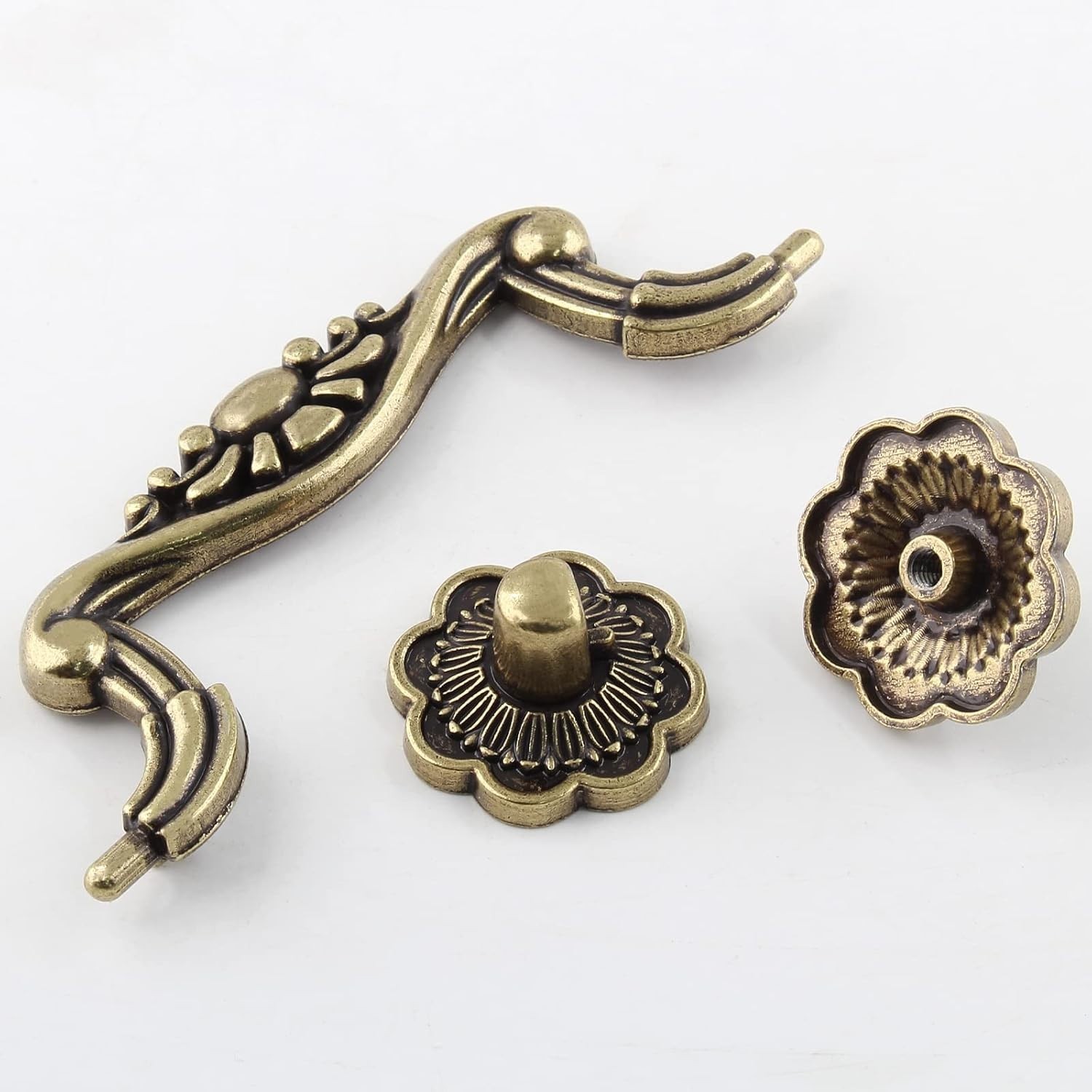 6 Pcs Antique Bail Handle Drop Pulls Vintage Bronze Drop Bail Drawer