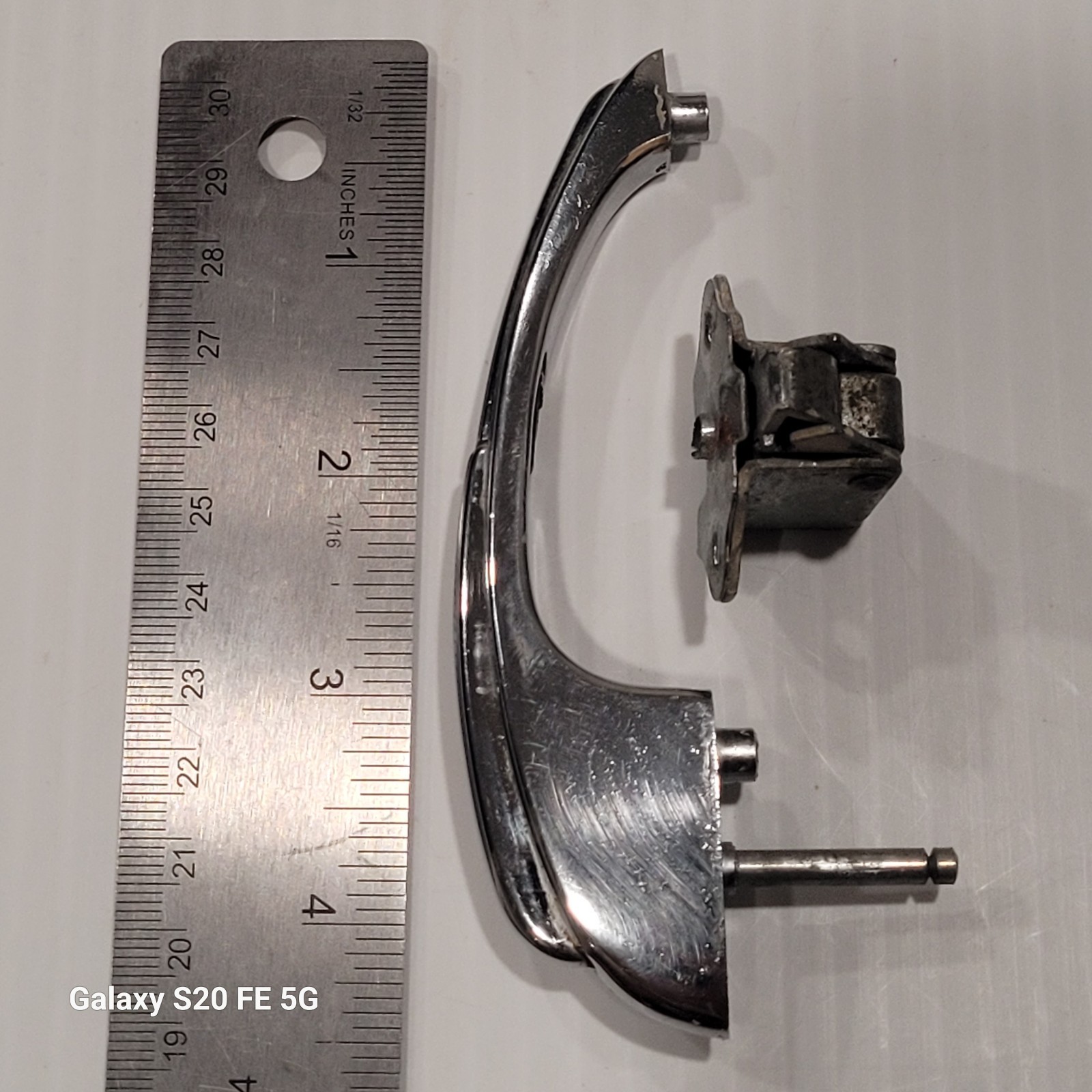 Vintage Chrome Push Button Kitchen Door Pull Latch