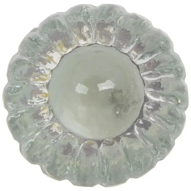 6 Clear Glass 1.38″ round Drawer Pull furniture door knob floral daisy scallop