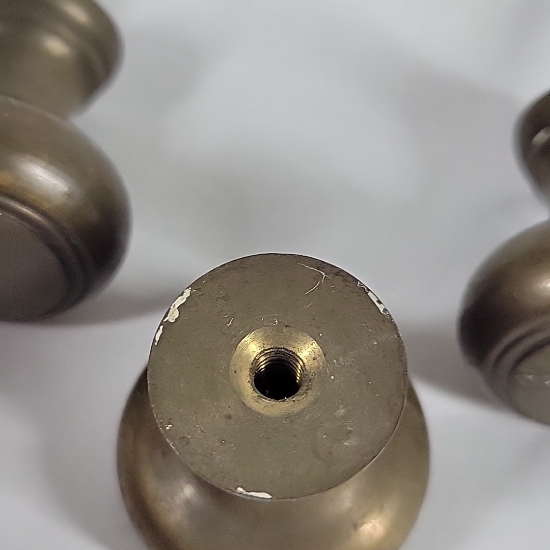 Vintage Brass Drawer Pulls 1 Inch Diameter