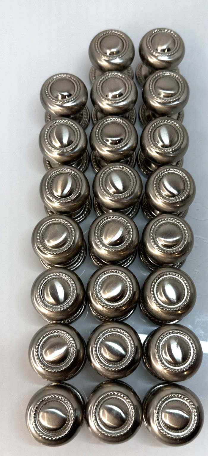 Vintage Cabinet Knobs Lot of 23 Rope Edge Drawer Pulls w/ Backplates