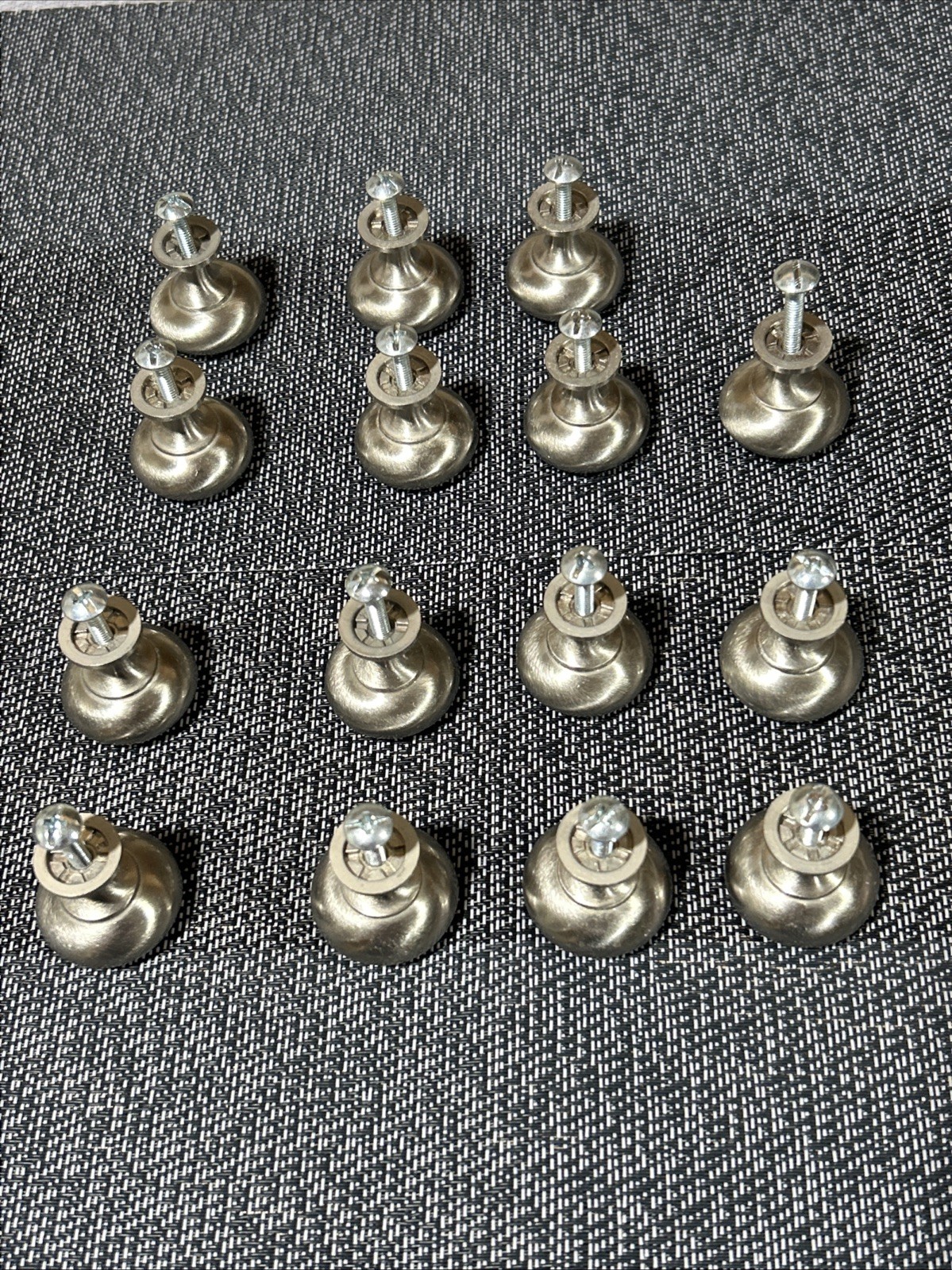 15 Solid Metal Knobs Approx 1 – 3/16” Diameter Brushed Nickel Heavy Duty