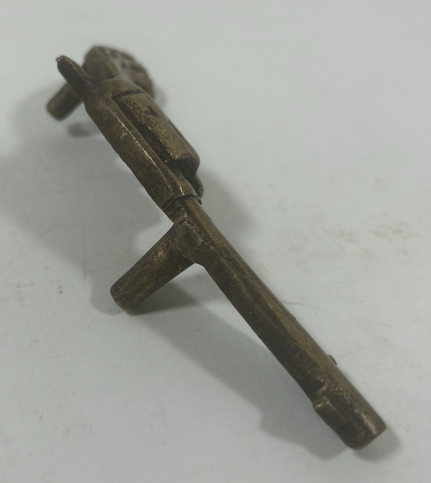Metal Drawer Pull Handle Western Cowboy Gun Knob Brass Look Finish