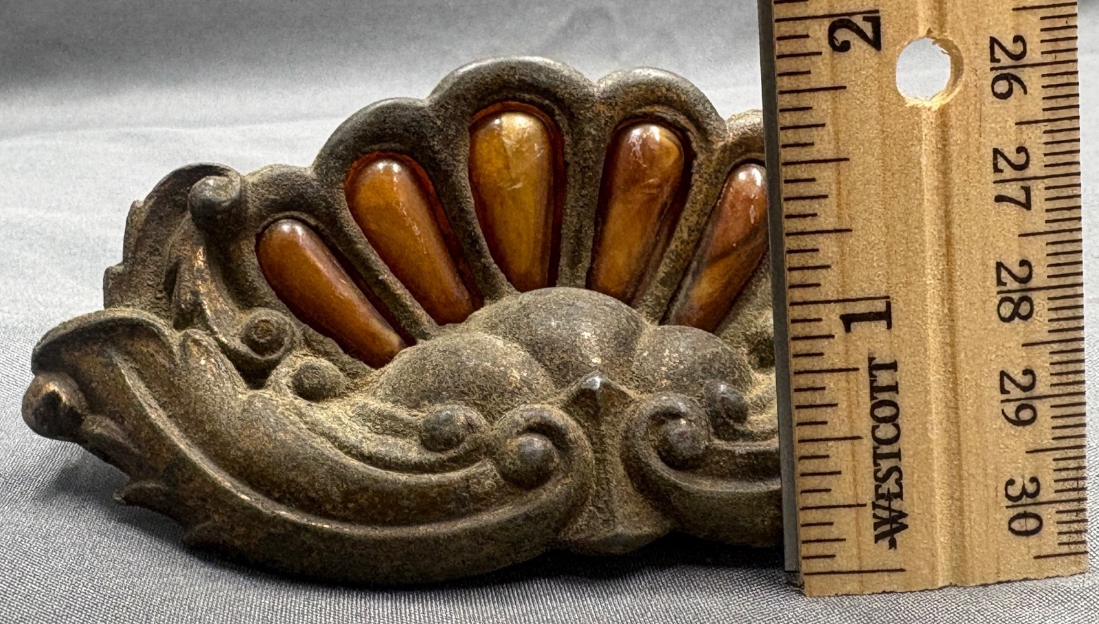 6 Vintage Art Deco Tortoiseshell Bakelite Drawer Pulls 4″ Handle Waterfall style