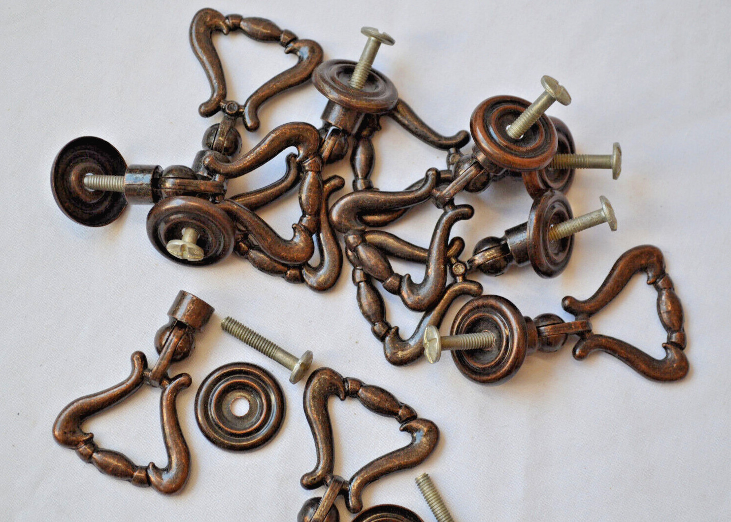 Soviet Drawer Handles vintage Set 9x USSR Furniture fittings Cabinet Pulls Knobs