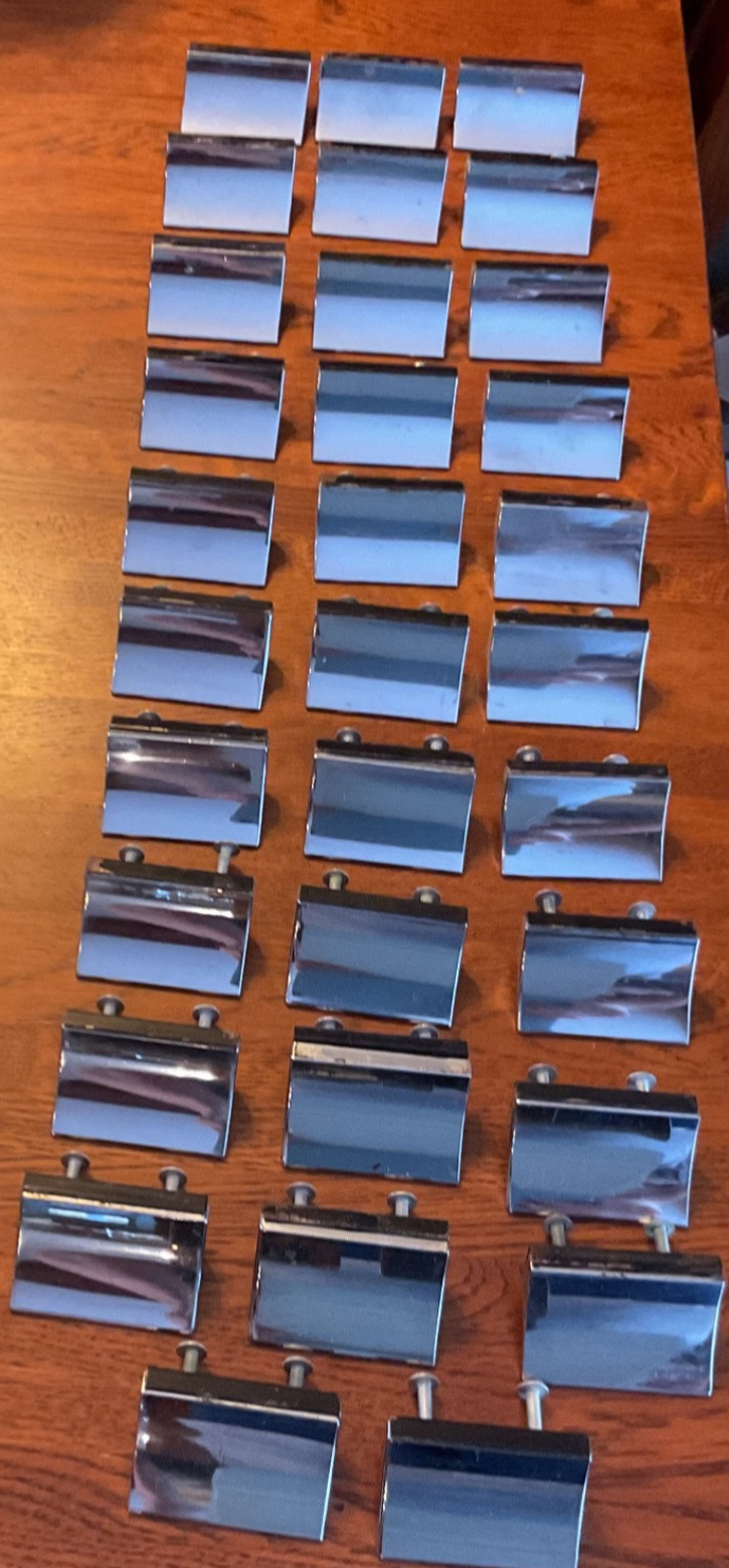 Vintage MID Century Chrome Sash Lift Style Desk Window Drawer Pulls 2 1/4 inch