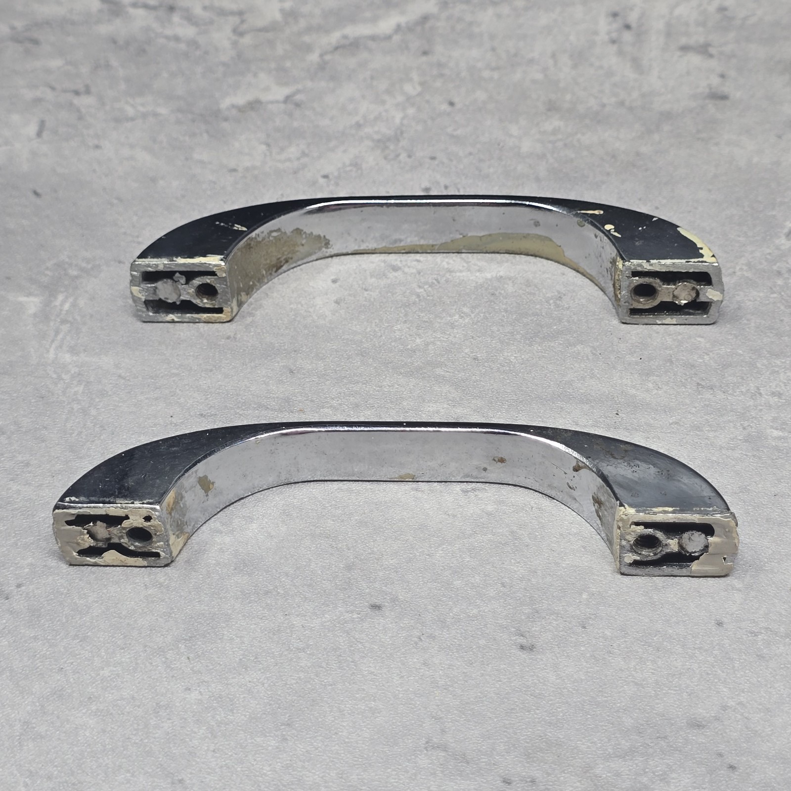 1920s Chrome Drawer Pulls Cabinet Art Deco Architectural Salvage 3″ Centers