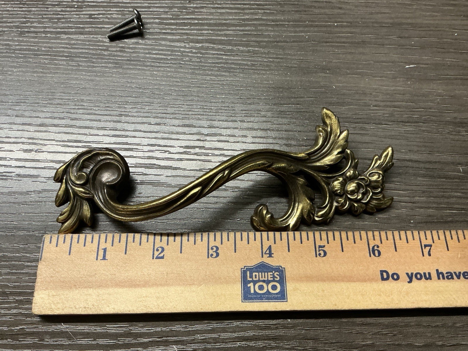 1 Vintage Keeler French Provincial Drawer Handle Pull Brass Leaf Cabinet (168