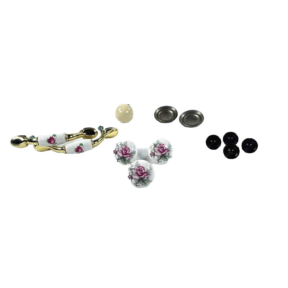 VTG Floral Knobs & Handles Mixed Lot Decor Farmhouse Shabby Chic CottageCore
