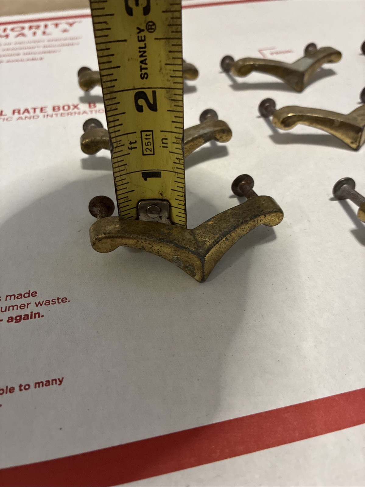 Mid Century Chevron Drawer Pulls • Lot of 9pcs Vintage 50s Boomerang Pulls