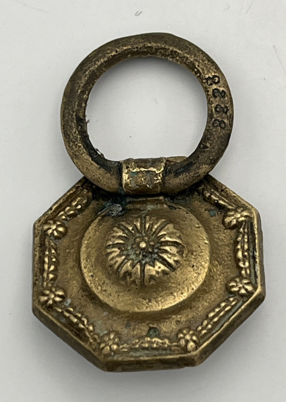 2 Brass Metal Drawer Cabinet Pulls Hardware Ring Salvaged Single Hole