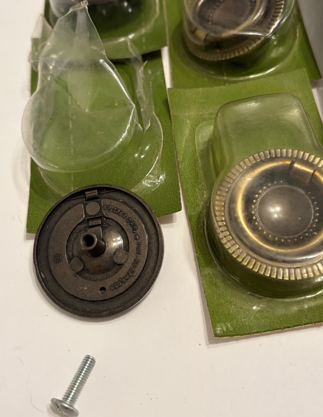 7 NOS Vtg MCM Sears Craftsman Antique English Round Drop Drawer Pulls 1.5”