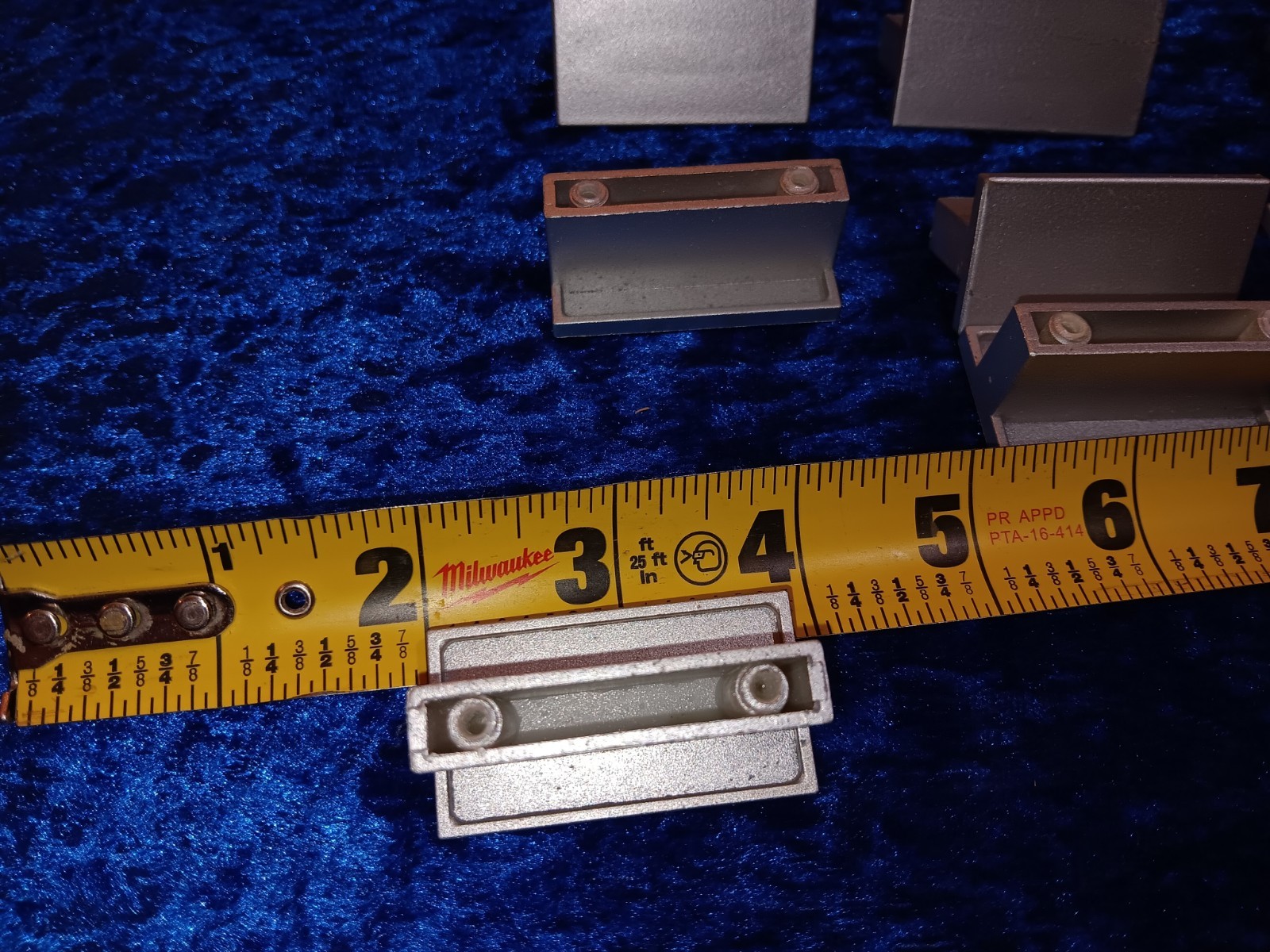 Set of 15 Reclaimed Silver Plastic Rectangular Modern Project Cabinet Handles