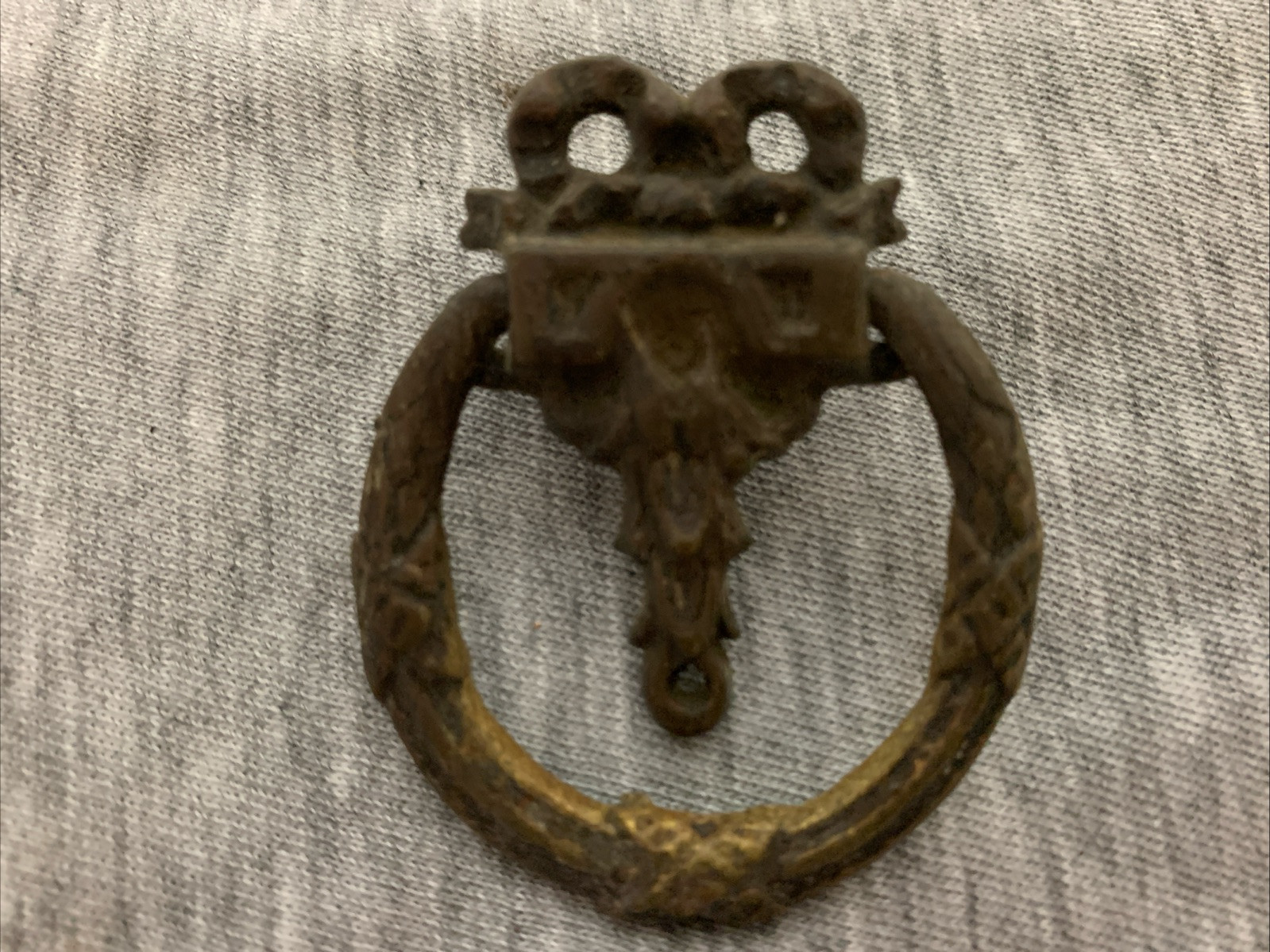 Antique Cast Bronze French Provincial Drop Bail Drawer Pulls Lot of 2